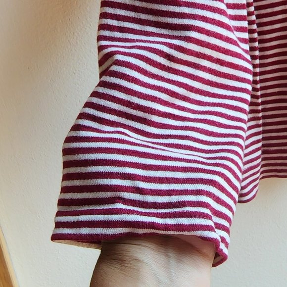 Lauren Ralph Lauren Red/White Pinstriped Scoop Neck Jersey Size Large - Picture 8 of 16